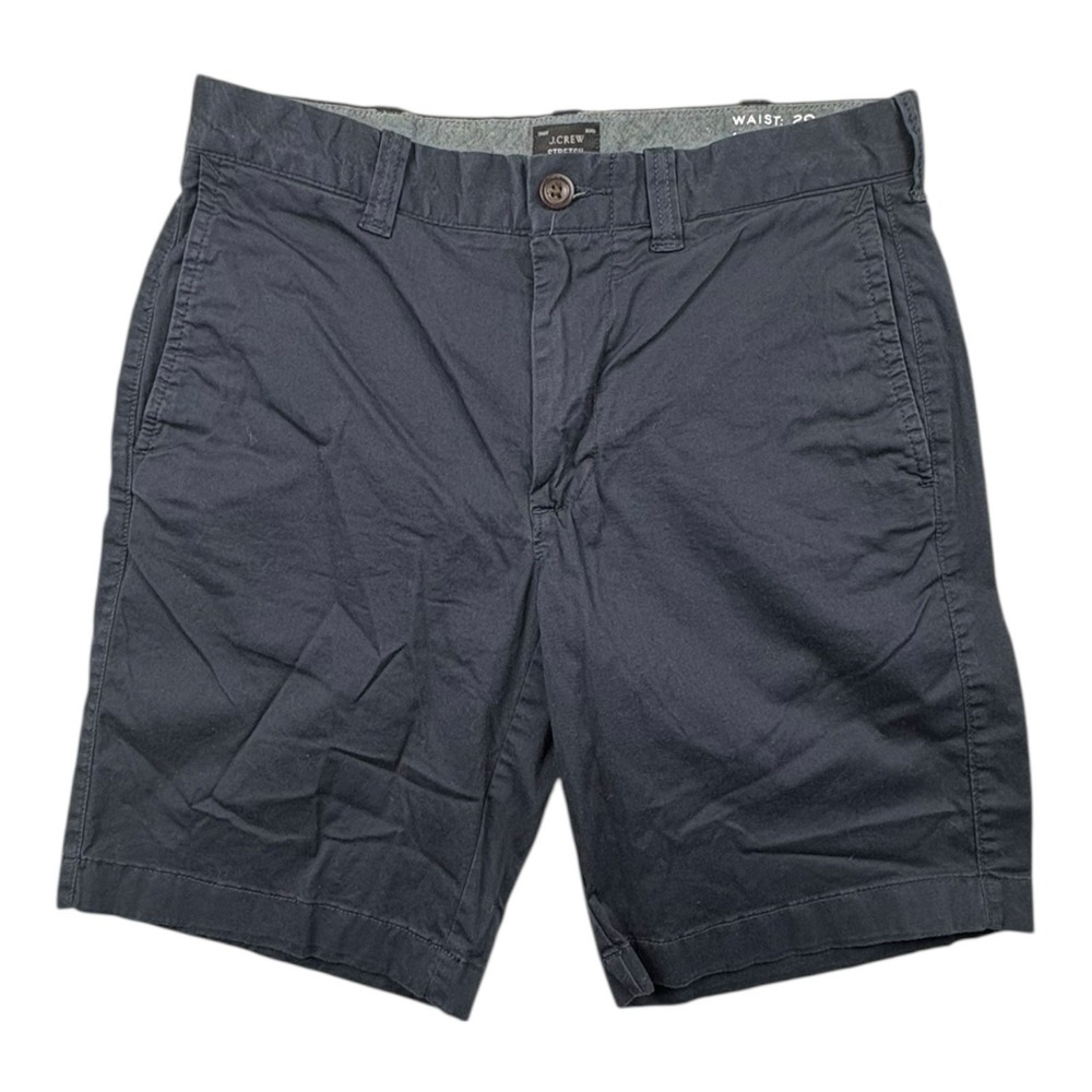 J.Crew Stretch Chino Shorts Mens 29 Navy Blue Flat Front 9" Inseam - Picture 1 of 8